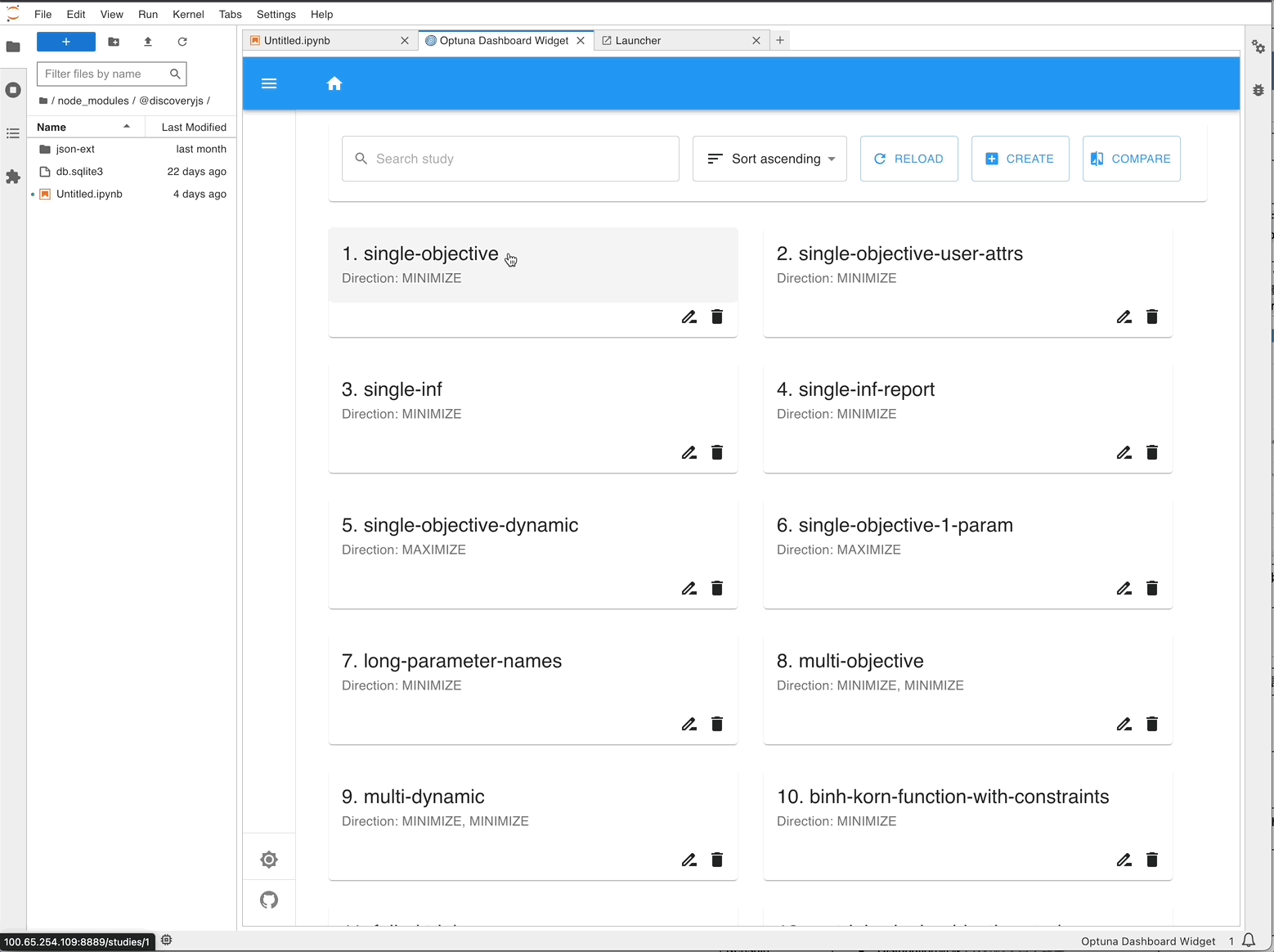 Optuna Jupyter Lab拡張